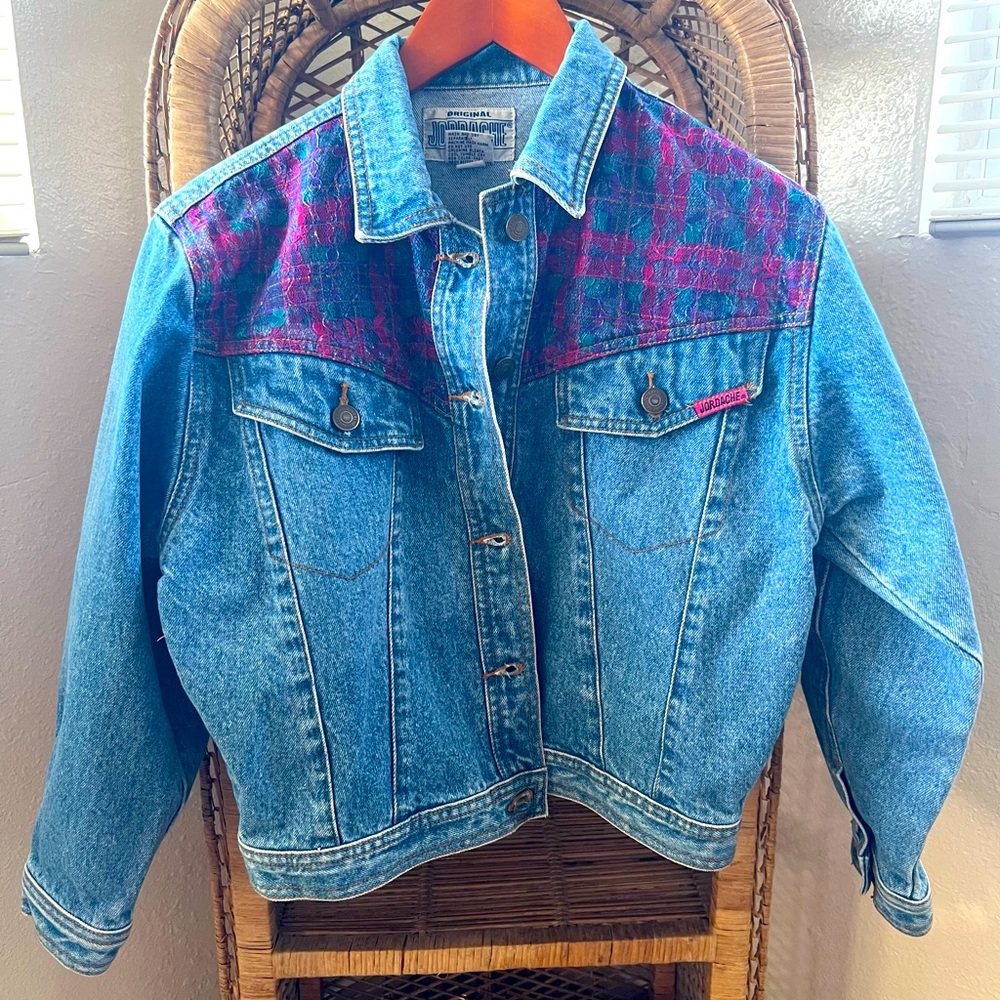 Vintage 90s Jordache Jean Lace Jacket Juniors Large/Women’s Small